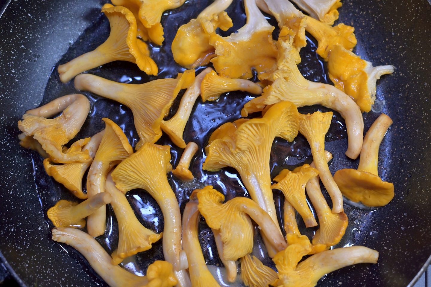 Chanterelles in a pan
